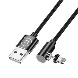  USAMS kábel mágneses csatlakozóval U54 1m lightning fekete SJ444USB01 (US-SJ444)