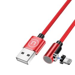   USAMS kábel mágneses csatlakozóval U54 1m lightning piros SJ444USB02 (US-SJ444)