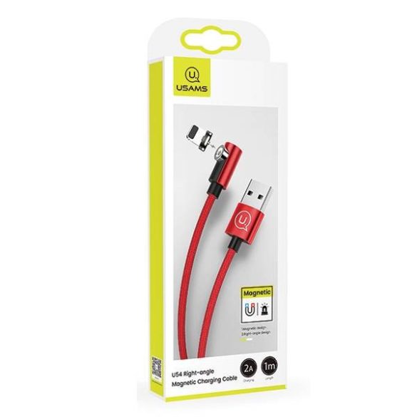 USAMS kábel mágneses csatlakozóval U54 1m lightning piros SJ444USB02 (US-SJ444)