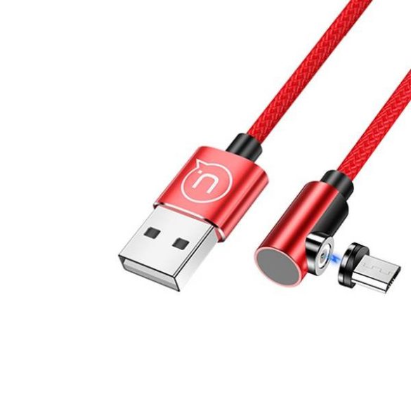 USAMS kábel mágneses csatlakozóval U54 1m microUSB piros SJ446USB02 (US-SJ446)