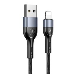   USAMS kábel fonott U55 2A Lightning fekete 1m SJ448USB01 (US-SJ448)