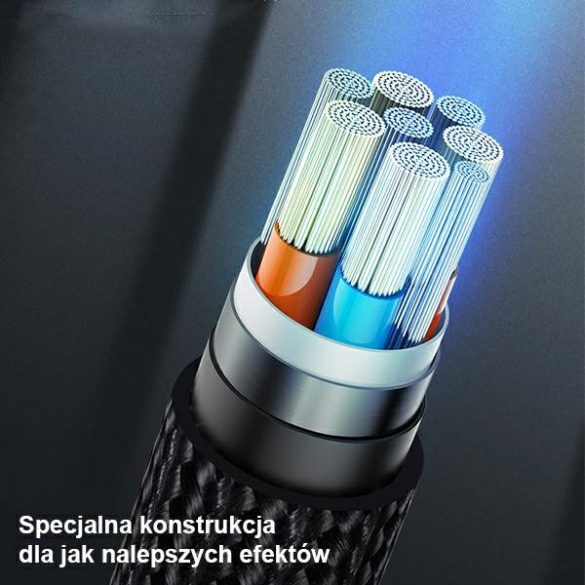 USAMS kábel fonott U55 2A Lightning fekete 1m SJ448USB01 (US-SJ448)