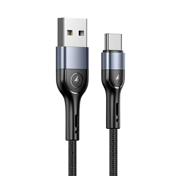 USAMS kábel fonott U55 2A USB-C fekete 1m SJ449USB01 (US-SJ449)