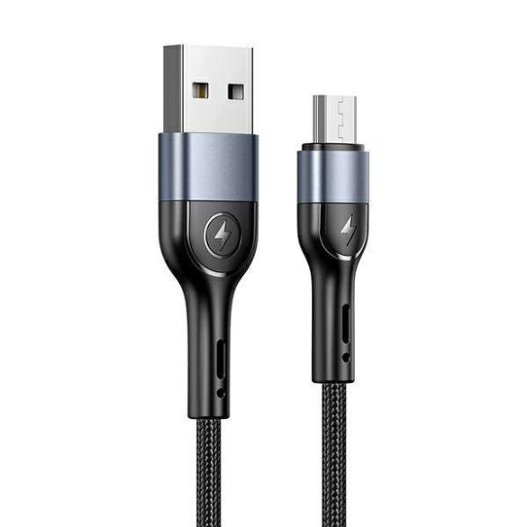 USAMS kábel fonott U55 2A micro USB fekete 1m SJ450USB01 (US-SJ450)