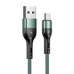   USAMS kábel fonott U55 2A micro USB zöld 1m SJ450USB02 (US-SJ450)