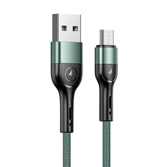 USAMS kábel fonott U55 2A micro USB zöld 1m SJ450USB02 (US-SJ450)