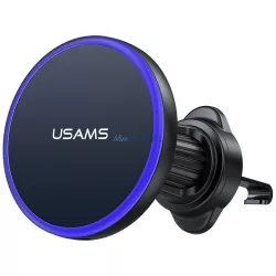  USAMS autós telefontartó vezeték nélküli töltéssel szellőzőrácsra - fekete