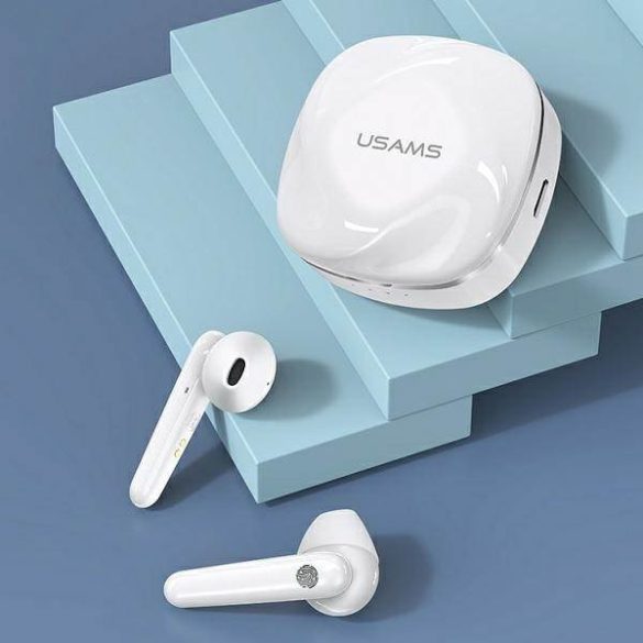 USAMS Bluetooth fülhallgató 5.0 TWS SD sorozat vezeték nélküli fehér BHUSD01