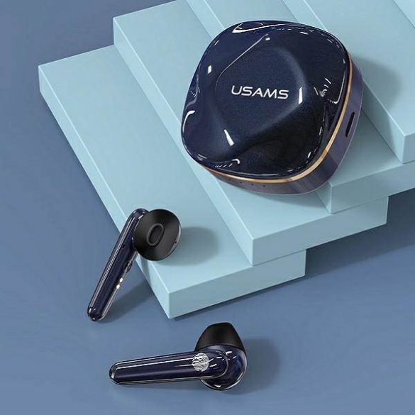 USAMS Bluetooth fülhallgató 5.0 TWS SD sorozat vezeték nélküli kék BHUSD02