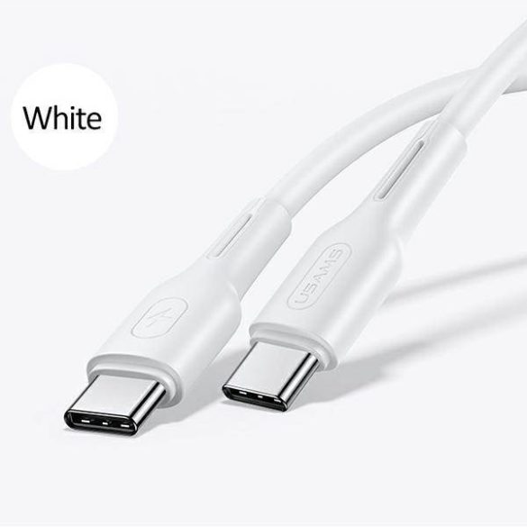 USAMS kábel U43 USB-C - USB-C 100W PD gyorstöltés 5A 1.2m fehér SJ459USB02 (US-SJ459)