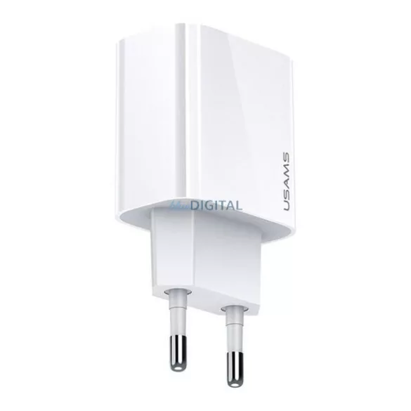 USAMS T34 hálózati töltő 1xUSB-C 20W 5V-3A PD3.0 gyorstöltés (US-CC118) - fehér