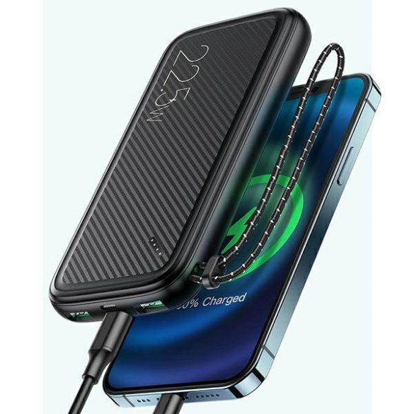 USAMS Powerbank PB56 10000mAh 22.5W 2xQC3.0+PD gyorstöltés fekete 10KCD15101 (US-CD151)