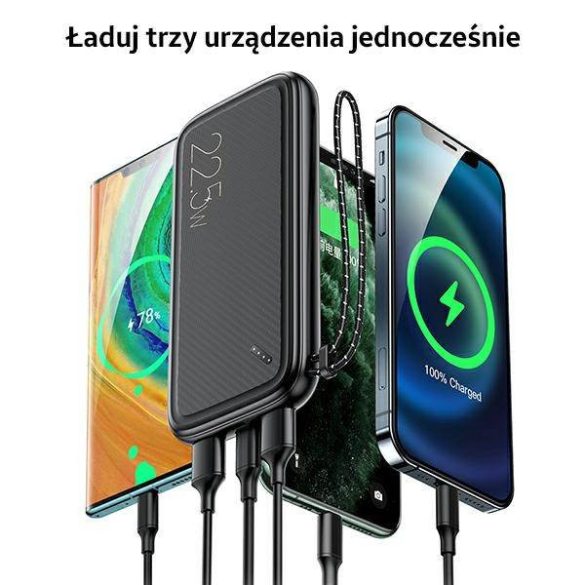 USAMS Powerbank PB56 10000mAh 22.5W 2xQC3.0+PD gyorstöltés fekete 10KCD15101 (US-CD151)