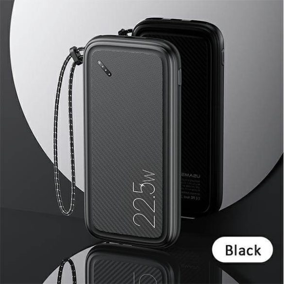 USAMS Powerbank PB56 10000mAh 22.5W 2xQC3.0+PD gyorstöltés fekete 10KCD15101 (US-CD151)