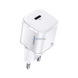   USAMS hálózati töltő 1xUSB-C T36 mini 20 W (csak a fej) PD3.0 gyors töltő fehér CC124TC02 (US-CC124)