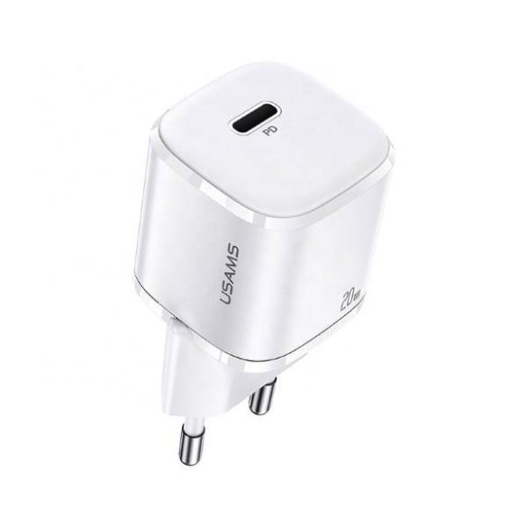 USAMS töltő 1xUSB-C T36 mini 20W (csak fej) PD3.0 gyorstöltés fehér CC124TC02 (US-CC124)