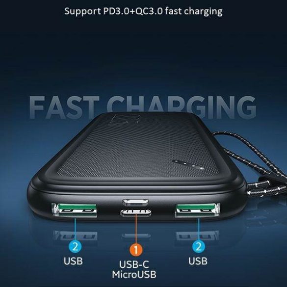 USAMS Powerbank PB56 10000mAh 22.5W 2xQC3.0+PD gyorstöltés fehér 10KCD15102 (US-CD151)