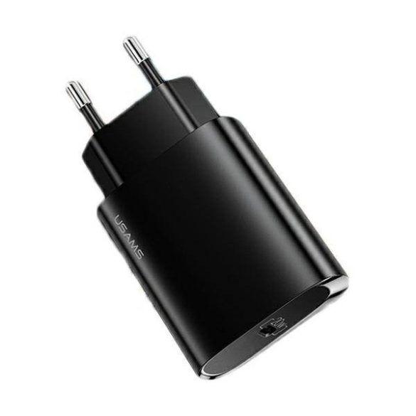 USAMS töltő 1xUSB-C T39 20W (csak fej) PD3.0 gyorstöltés fekete CC131TC01 (US-CC131)