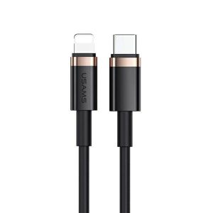 USAMS kábel U63 USB-C - Lightning 1,2m 20W PD gyorstöltés fekete SJ484USB01 (US-SJ484)