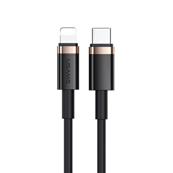 USAMS kábel U63 USB-C - Lightning 1,2m 20W PD gyorstöltés fekete SJ484USB01 (US-SJ484)