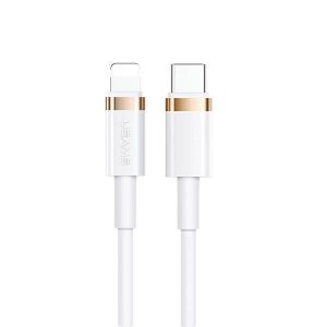 USAMS kábel U63 USB-C - Lightning 1,2m 20W PD gyorstöltés fehér SJ484USB02 (US-SJ484)