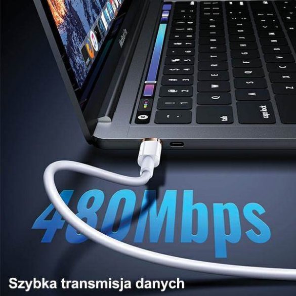 USAMS kábel U63 USB-C - Lightning 1,2m 20W PD gyorstöltés fehér SJ484USB02 (US-SJ484)