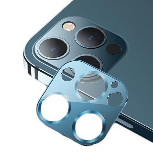 USAMS kamera lencse védő fólia kék szegéllyel iPhone 12 Pro Max