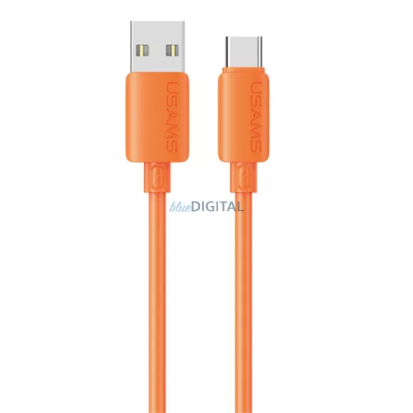 USAMS U98 szilikon USB-C kábel 3A gyorstöltés - narancssárga