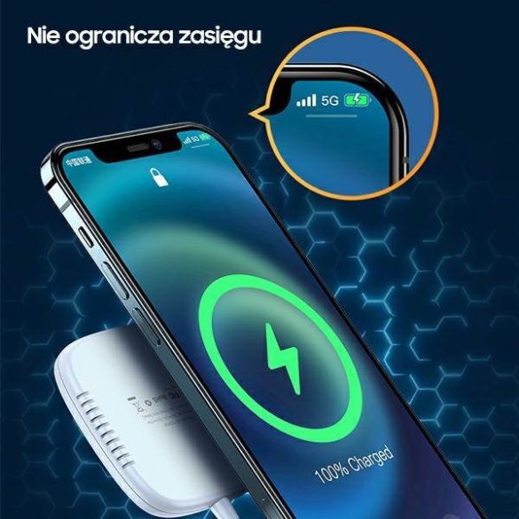 USAMS indukciós töltő US-CD159 mágneses W1 15W Extra vékony iPhone 12 sorozat fekete CD159DZ01