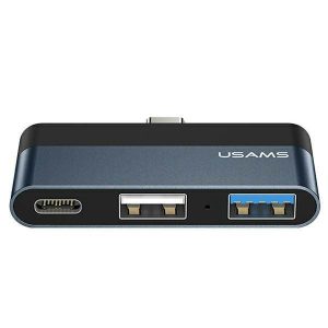 USAMS Adapter HUB USB 2.0/USB 3.0/USB-C szürke