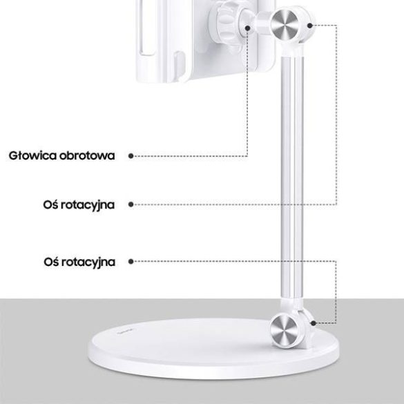 USAMS asztali telefon/tablet tartó fehér ZJ057ZJ02 (US-ZJ057) Fém