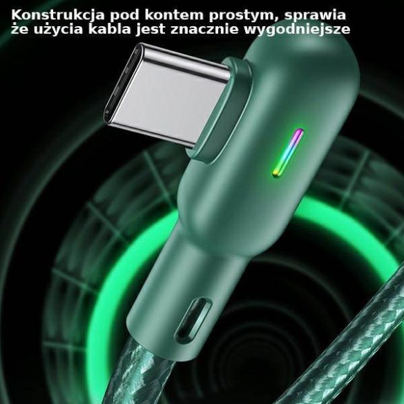 USAMS kábel U57 USB-C 1,2m 2A zöld SJ457USB02 (US-SJ457)