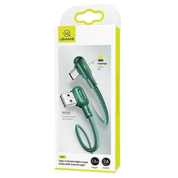 USAMS kábel U57 USB-C 1,2m 2A zöld SJ457USB02 (US-SJ457)