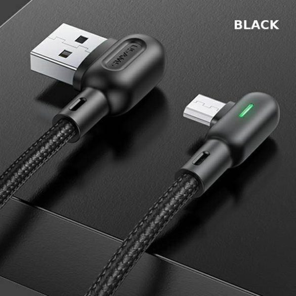 USAMS kábel U57 MicroUSB 1,2m 2A fekete SJ458USB01 (US-SJ458)