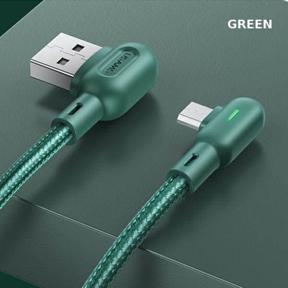 USAMS kábel U57 MicroUSB 1,2m 2A zöld SJ458USB02 (US-SJ458)