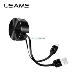   USAMS U-Bin behúzható Lightning kábel 1m 2A (US-SJ150) - fekete