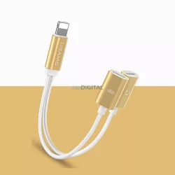 USAMS Adapter 2w1 Lightning złoty/goldSJ1602L02 (US-SJ160)