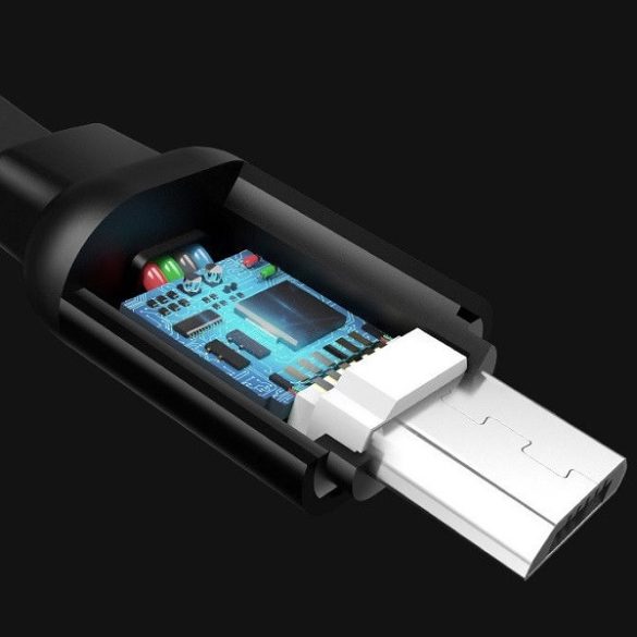 USAMS Kabel visszahúzható U-Bin microUSB 1m. 2A fekete MICUSBZH01 (US-SJ163)