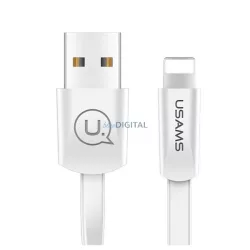   USAMS kábel lapos U2 Lightning 1,2m fehér iPhone 5/6/7/8/X (US-SJ199)