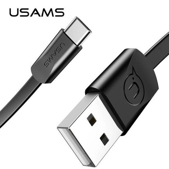 USAMS kábel lapos U2 USB-C 1,2m fekete SJ200TC01 (US-SJ200)