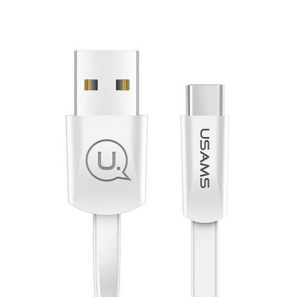 USAMS kábel lapos U2 USB-C 1,2m fehér SJ200TC02 (US-SJ200)