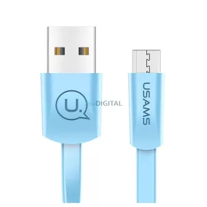 USAMS kábel lapos U2 microUSB 1,2m kék SJ201MIC04 (US-SJ201)