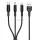 USAMS U5 USB-A - Type-C/Lightning/microUSB kábel 1.5m 2A - fekete