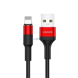   USAMS kábel fonott U5 2A lightning piros 1,2m SJ220IP02 (US-SJ220)