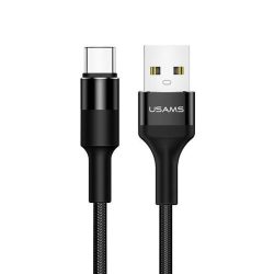   USAMS kábel fonott U5 2A USB-C fekete 1,2m SJ221TC01 (US-SJ221)