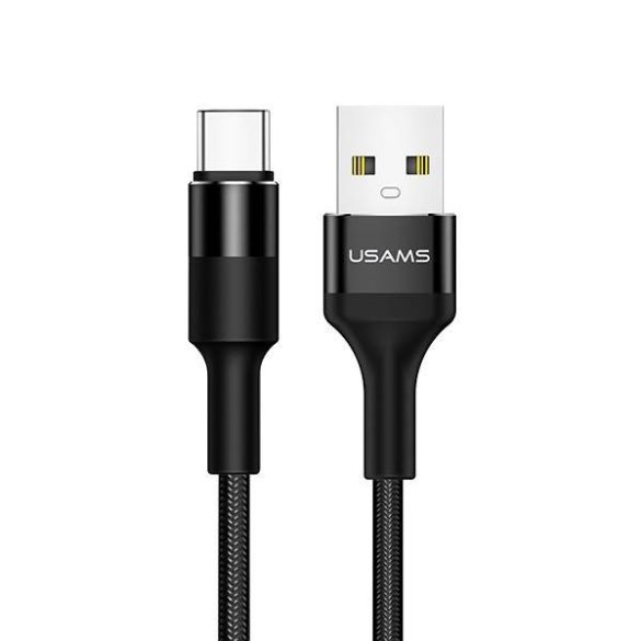 USAMS kábel fonott U5 2A USB-C fekete 1,2m SJ221TC01 (US-SJ221)