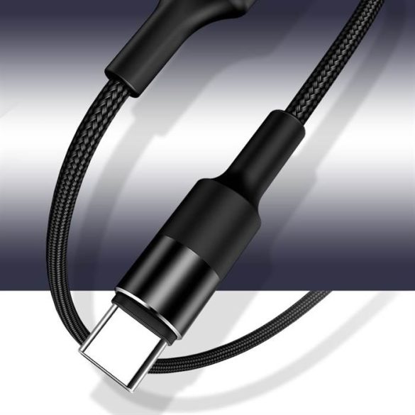 USAMS kábel fonott U5 2A USB-C fekete 1,2m SJ221TC01 (US-SJ221)