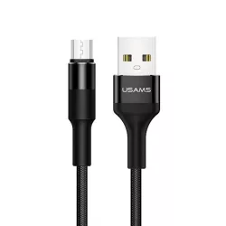   USAMS kábel fonott U5 2A micro USB fekete 1,2m SJ224USB01 (US-SJ224)
