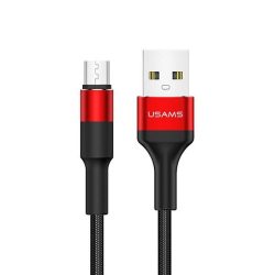   USAMS kábel fonott U5 2A micro USB piros 1,2m SJ224USB02 (US-SJ224)