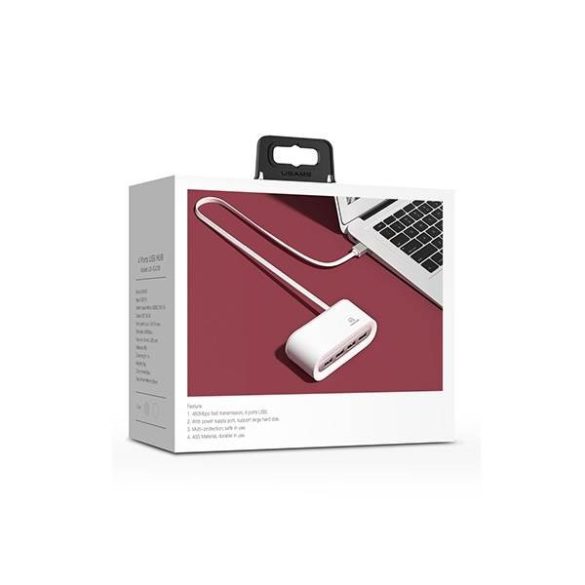 USAMS adapter HUB 4xUSB 2.0 fehér